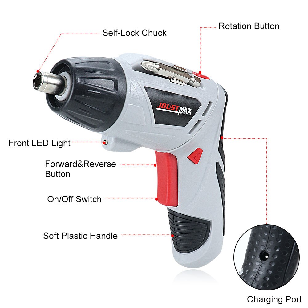 Tournevis électrique 4.8V, perceuse sans fil Portable 45 Bits, Mini alimentation sans fil avec lumière LED, outils de maison Dremel