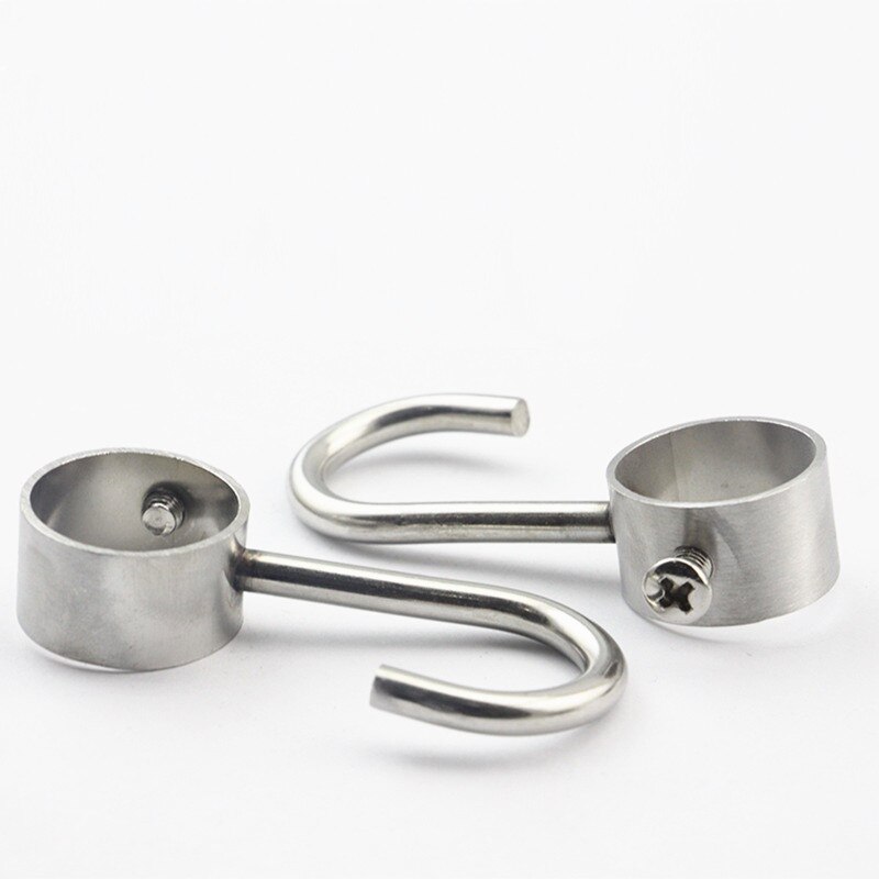 5PC Single J Shape Casing Hanging Hooks Stainless Steel Kitchen Pot Pan Hanger Rack Rail Clothes Storage Holder Organizer