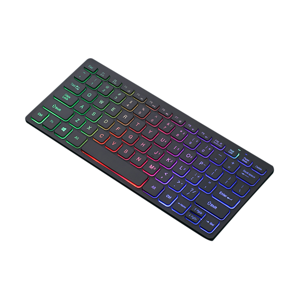 Chocolade Ultra-Dunne Glow Backlight Bedrade Toetsenborden Mini Kleine Laptop Externe Usb 2.0 78 Toetsen Toetsenbord Voor Pc Laptop Gaming