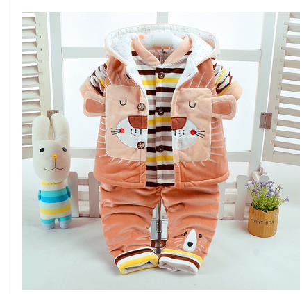 Baby girl lovely cotton-padded jacket suits 8: Gold / 18M