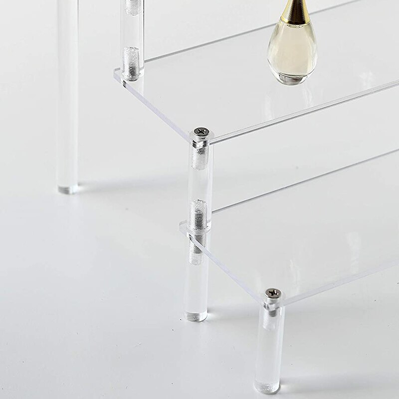 3- lags transparent akryl display stativ kagebakke display stativ til dekoration og opbevaring