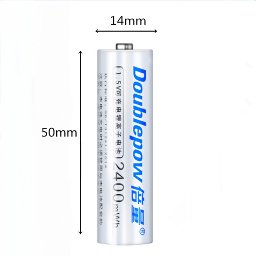 1.5v 2400 mwh aa uppladdningsbart batteri aa litiumbatteri snabb laddning via usb 4- plats smart laddare