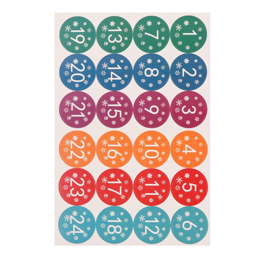 Autocollants Numéros 1 à 24 Pour Calendrier De L'Avent - Papier Couché - Pour Cartes, Bouteilles, Décoration Noël