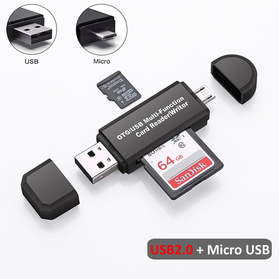 Usb 3.0 hub sd-kaartlezer micro usb type c-kaartlezer lector sd-geheugenkaartlezer voor micro sd tf usb type c otg-kaartlezers: Usb 2.0 micro-usb