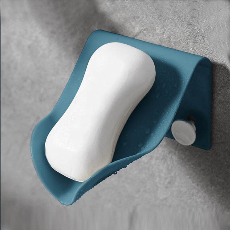 1Pc Zeephouder Badkamer Douche Zeepbakje Douche Platen Zeep Opbergdoos Met Afvoer Wandmontage Zelfklevende Plastic bad Lade: H