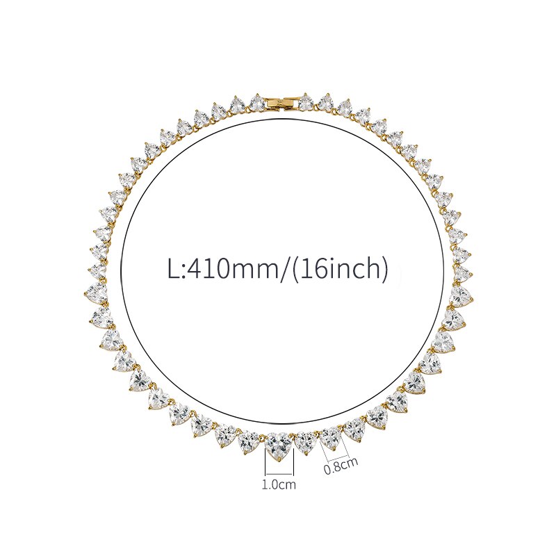 Weimanjingdian marca novas tendências gelo coração corte zircon cz deslumbrante colar de tênis fow feminino meninas jóias presentes