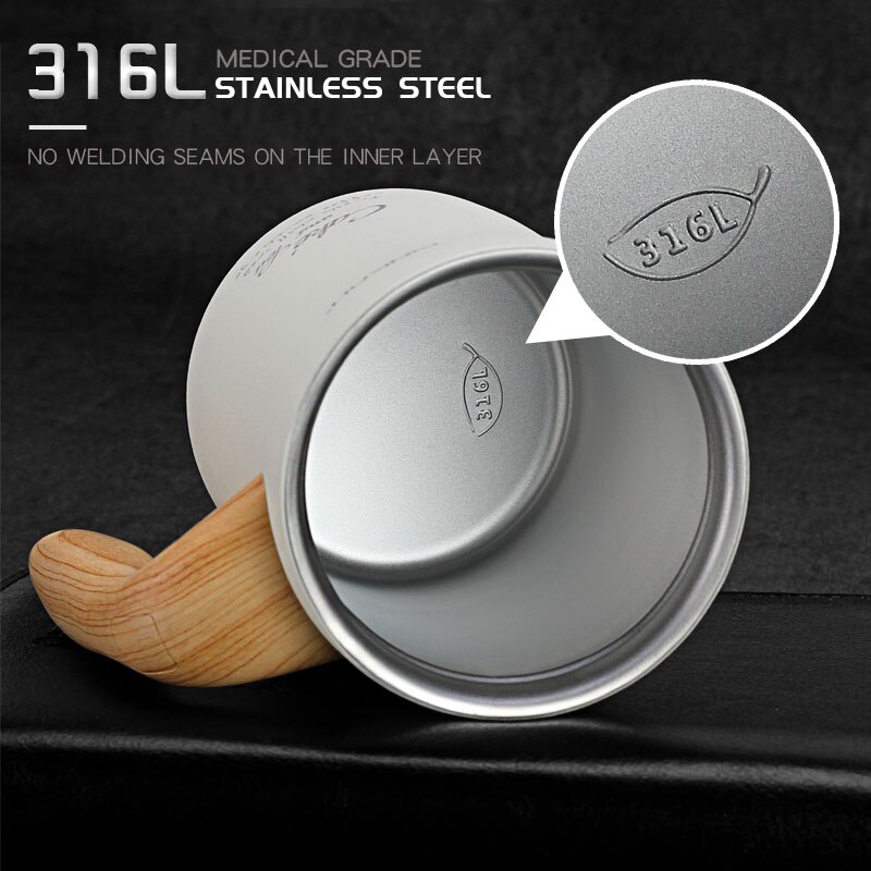 PINKAH 470ML Vacuum Coffee Cup With Handle Insulation Mug Office Leakproof Tea Cup With Lid Household Milk Thermos