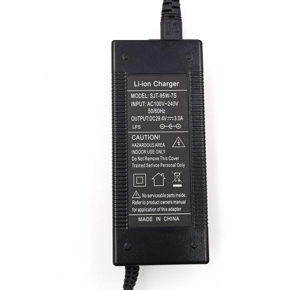 29.4V 3A charger for 7S 18650 battery 24V battery pack electric bike lithium battery charger 4-pin XLR Connec