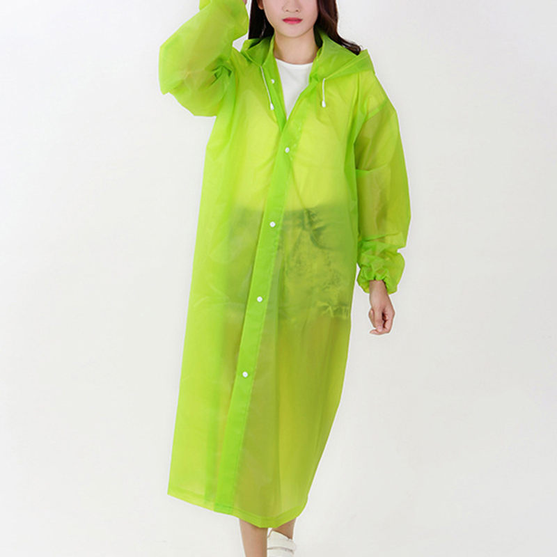 Chubasquero de EVA grueso de para mujer, impermeable portátil para exteriores, Poncho impermeable largo de mujer para viajar, acampar y hacer senderismo: 10