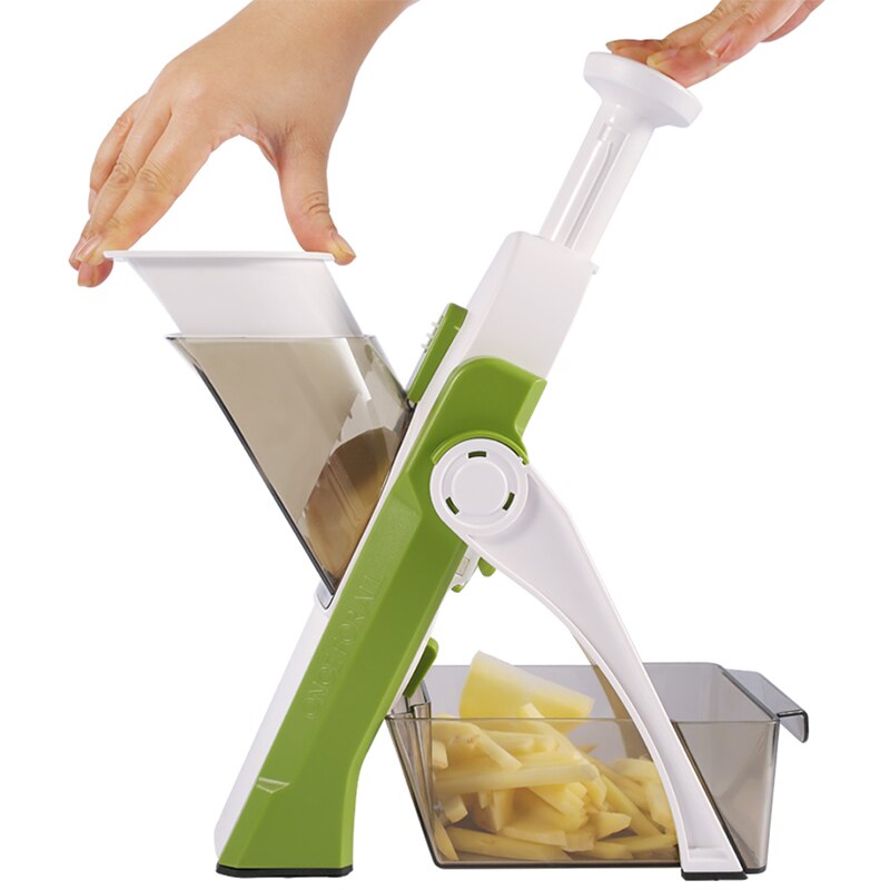 ONCE FOR ALL Utensilios de cocina para cortar verduras y patatas, trituradora de alimentos, rallador de frutas, espesar, Cortador Manual de zanahorias, accesorios de cocina: Green