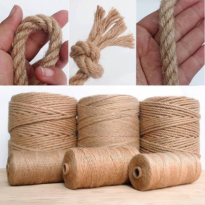 1-10mm natuurlijk touw jute lint naaien diy bruiloft koord ambachtelijke natuurlijke draad touw bulk handgemaakte feest kerst home decortion