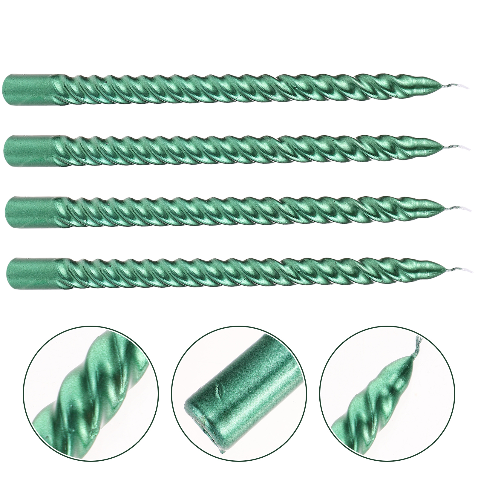 Castiçais com rosca colorida, 4 unidades, material resistente, seguro, prático, excelente textura, fácil de usar, atmosfera quente, dia dos namorados: Verde