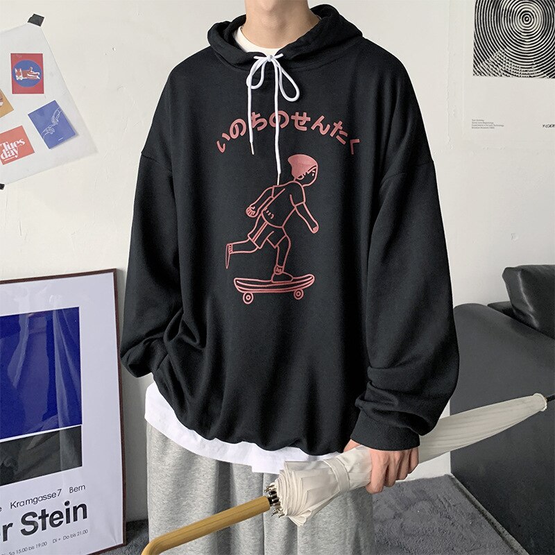 Menn kvinner rock skateboard hettegenser sport genser longboard fish board dobbel rocker genser skateboard hettegenser