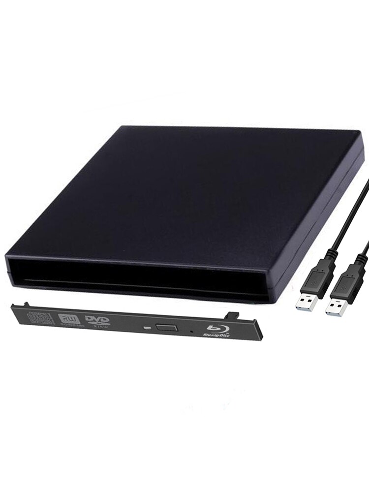 Boîtier de lecteur optique externe USB 12.7 2.0mm, boîtier externe pour disque dur Blu-Ray CD DVD-Rom DVD RW à IDE, adaptateur caddie,: 12.7mm Blu-Ray