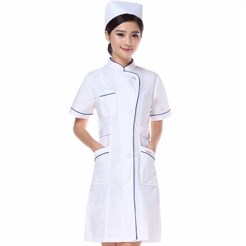 Sjuksköterska uniform kappa sjukhus kvinnlig ren färg laboratorium enkel andas bekväma sjuksköterskekläder