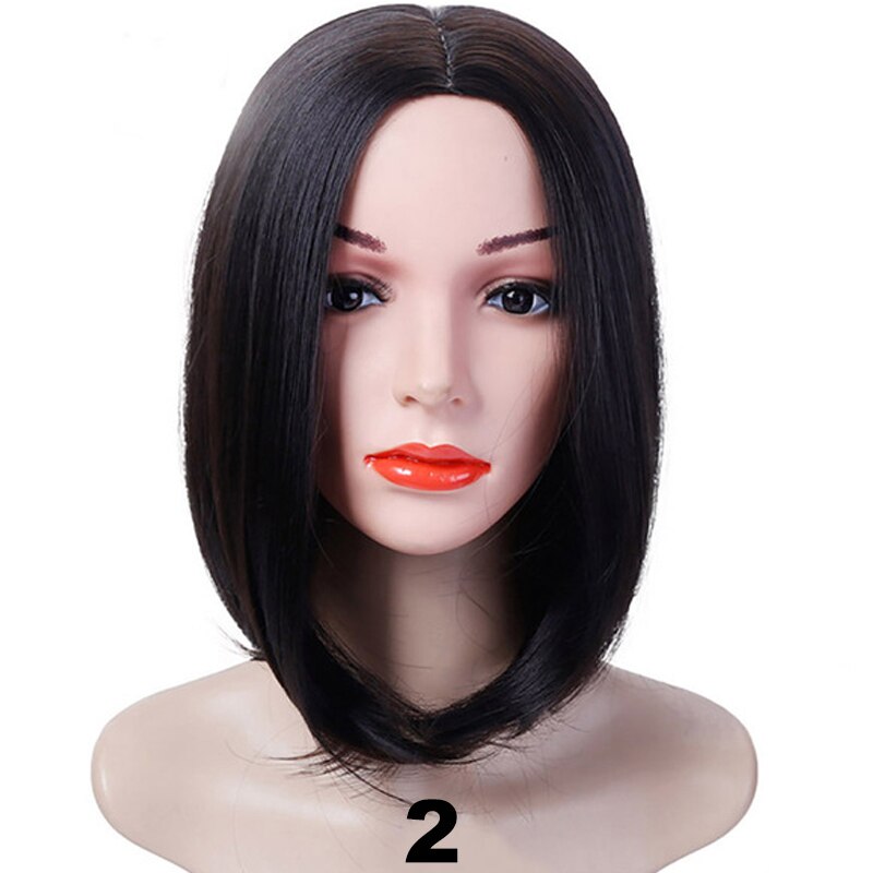 XUANGUANG Medium Bob Lace Front Synthetic Hair Wigs Ombre Green Red Color Yaki Straight Middle Part Blunt Lace Wig For Women: 1B