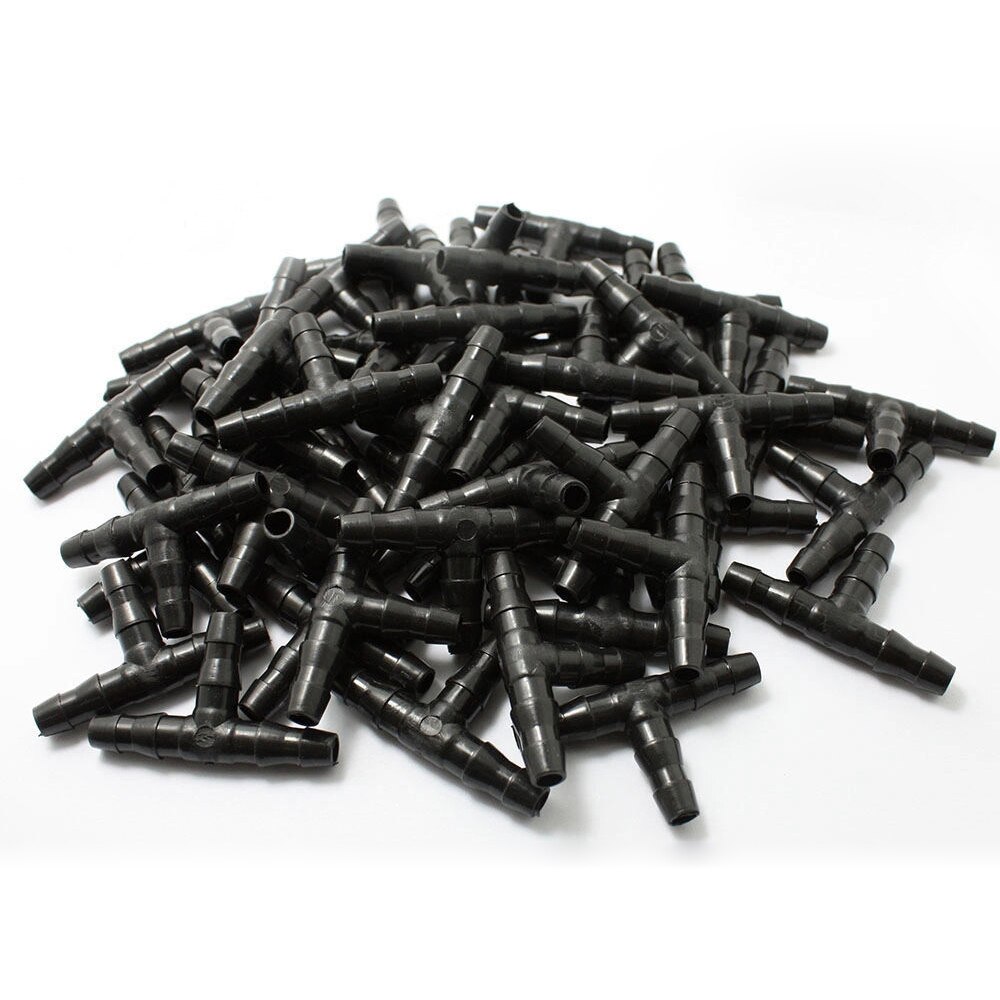 50 stuks Irrigatie 4/7mm Tee Connector 1/4 Inch Slang Tuin Gazon Water Irrigatie Connector 4/7mm Slang Connector