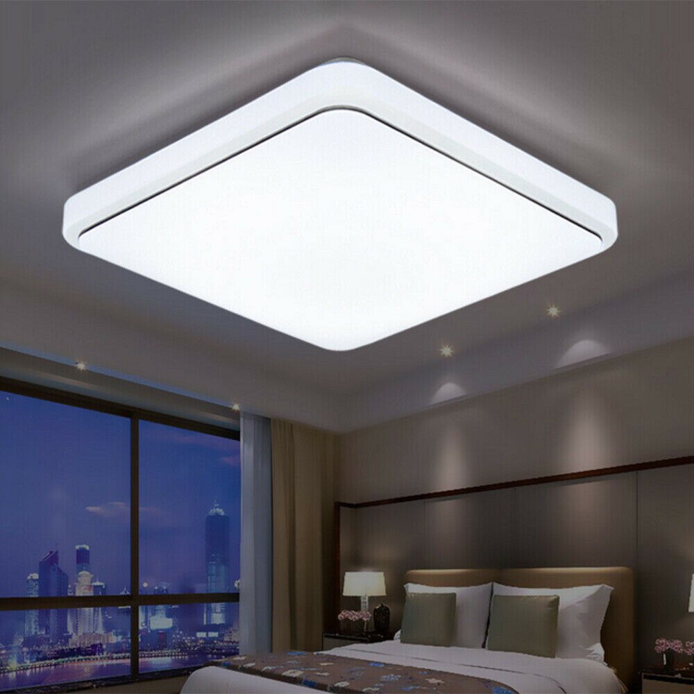 LED Ceiling Light Square Panel Down Lights Living Room Bedroom Kitchen Wall Lamp: Silver / 24W