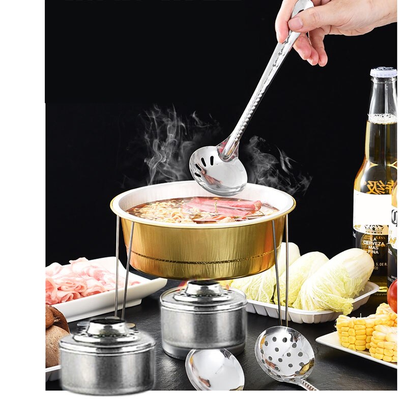 Wegwerp Komfoor Buffet Set Party Serving Kit Afhalen Voedsel Container Aluminium Bowls Hotpot Stand Brandstof Blikjes Kachel Gebruiksvoorwerp
