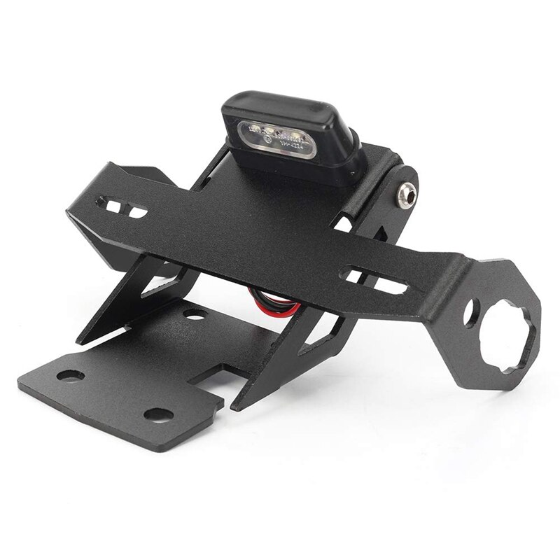 Soporte de matrícula de motocicleta guardabarros trasero con luz trasera para Kawasaki Z650 Ninja 650 negro