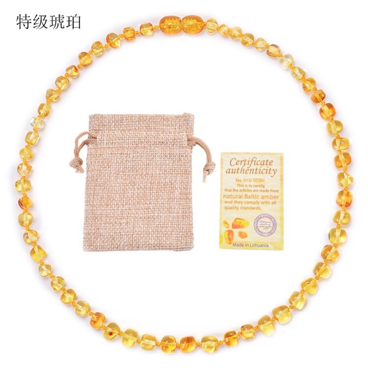 GIA Certified Natural Baltic Amber Necklace Bracelet Relieves Children's Teeth Pain Calm Soothing Handmade Jewelry: 5