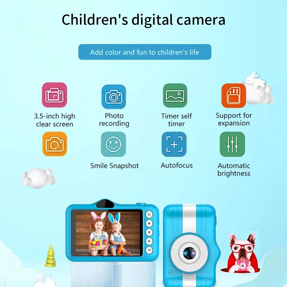 Kind Camera Digitale Camera 3.5 Inch Leuke Cartoon Camera Speelgoed Kinderen 12MP 1080P Foto Video Camera Voor kids