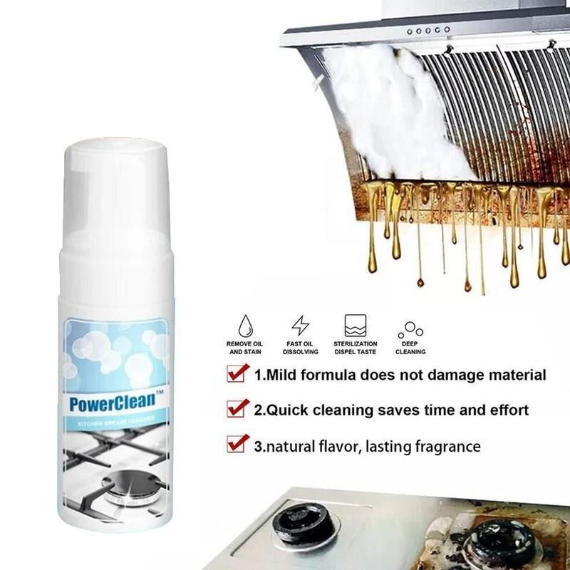 PowerClean Grease Cleaner Cleaning Kitchen Grease Cleaner All-Purpose Rust Cleaner Bubble Household Cleaning 30/100/200ml
