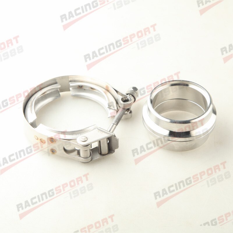 Stainless Steel Quick Release V-Band Vband Clamp & 2" ID Male/Female Flanges Kit