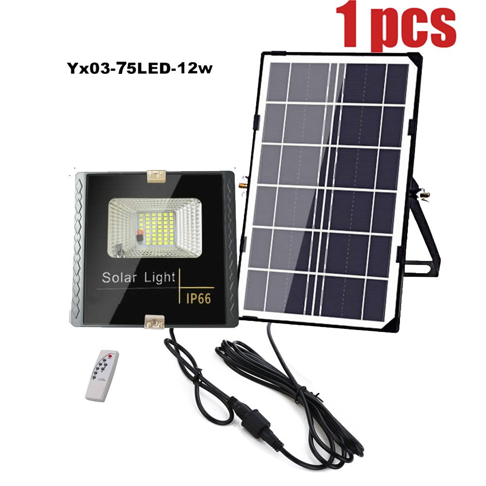 Led Tuin Solar Split Panel Licht Muur Beveiliging Garage Yard Indoor Thuis Straat Dek Hek Solar Lampen Schijnwerper W Split kabel: remote 75led 1pcs
