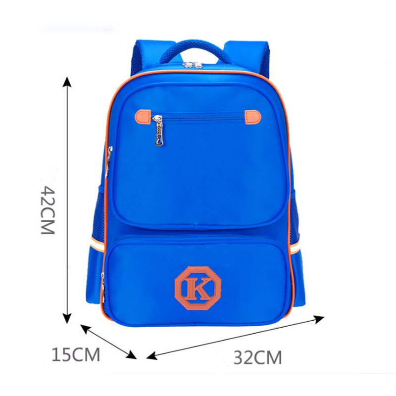 children's school bag high density waterproof nylon primary school backpack: Large sky blue