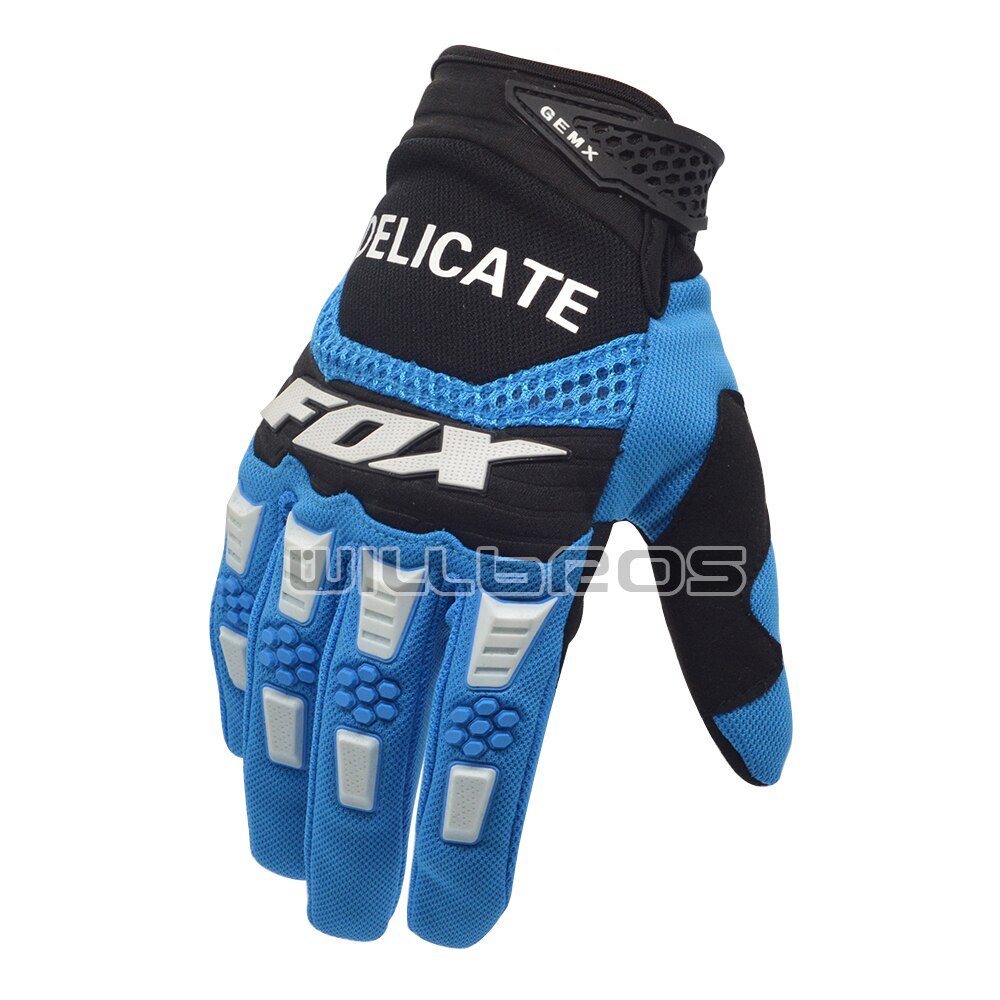 Zarte Fuchs MX Pawtector Mountainbike Offroad Guantes Luvas MTB DH Rennen Motocross Handschuhe: Blue / XL