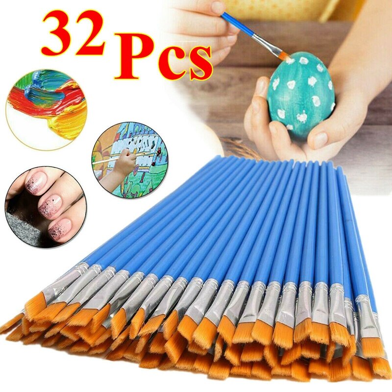 32Pcs Artist Paint Brushes Set Acrylic Oil Watercolour Painting Craft Art Kit