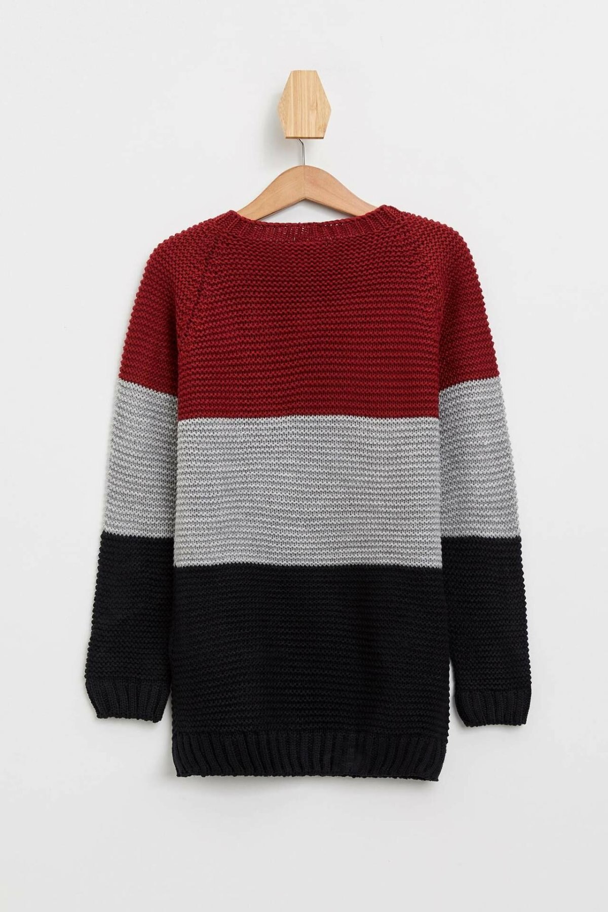 DeFacto Boy O-neck Pullover Kids Casual Striped Long Sleeves Tops Boys Comfort Loose Sweater Autumn - L0522A619WN
