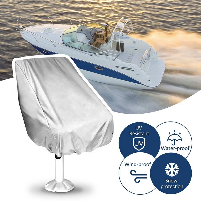 Housse Siège Bateau Étanche HDYS - Protection Pluie/UV Pour Siège Capitaine Ponton, 61x56x64cm