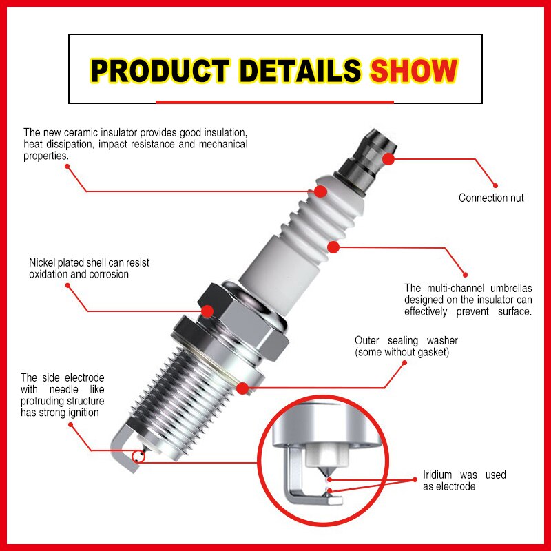 4pcs DOUBLE iridium spark plug D-97506 for SILZKBR8D8S SILZKBR8E8S 12120038894 ZR5TPP330 SILZKBR8C8S ILZKBR7B8G ILZKBR7B8DG