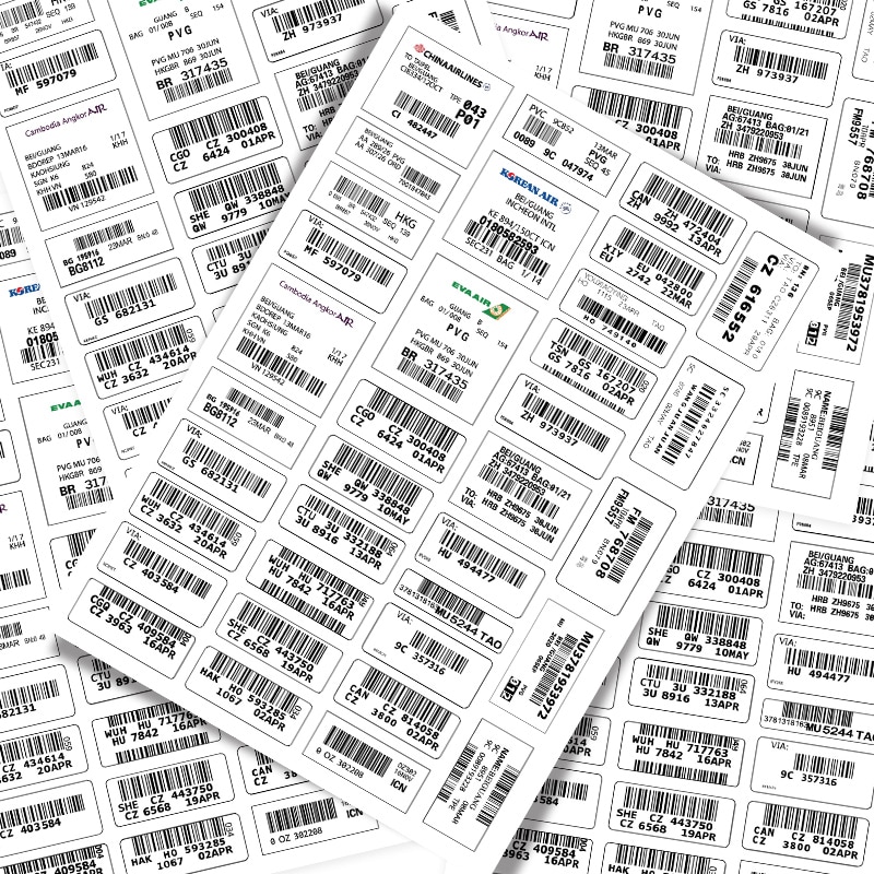 35pcs Airline barcode sticker personality suitcase suitcase sticker trolley case skateboard stickers