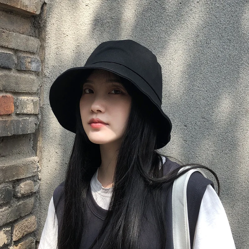 Sombrero de cubo de verano para mujer, ala ancha grande, algodón suave para exteriores, sombreros para el sol de Color sólido, gorra panamá plegable portátil para mujer/hombre