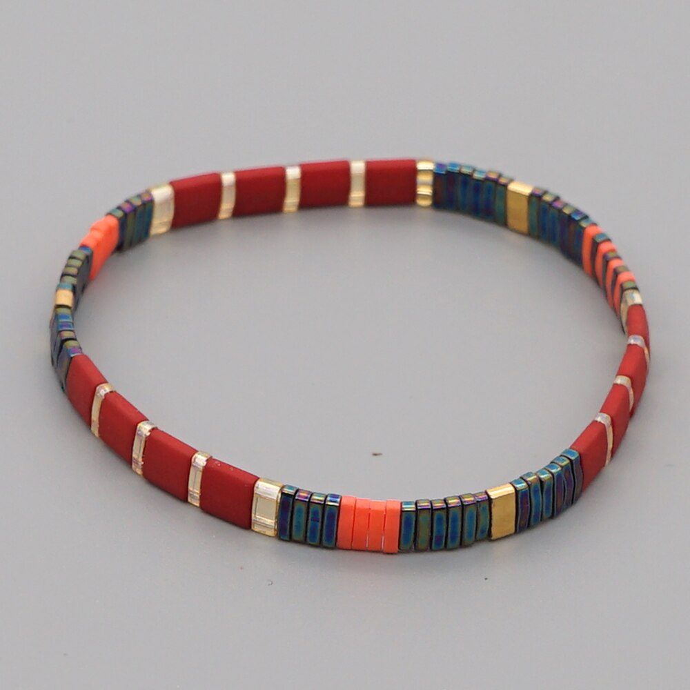 Go2 boho miyuki tila perle armbånd stretch smykker kvinder armbånd boho smykker vintage pulseras mujer: Tl -b200065d