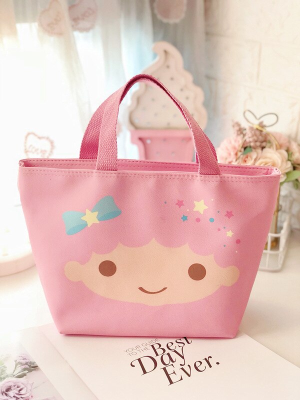 Leuke Lunch Tas Isolatie Lunchbox Tas Pu Lederen Lunch Tas Student Werk Opbergtas: pink shuangzixing