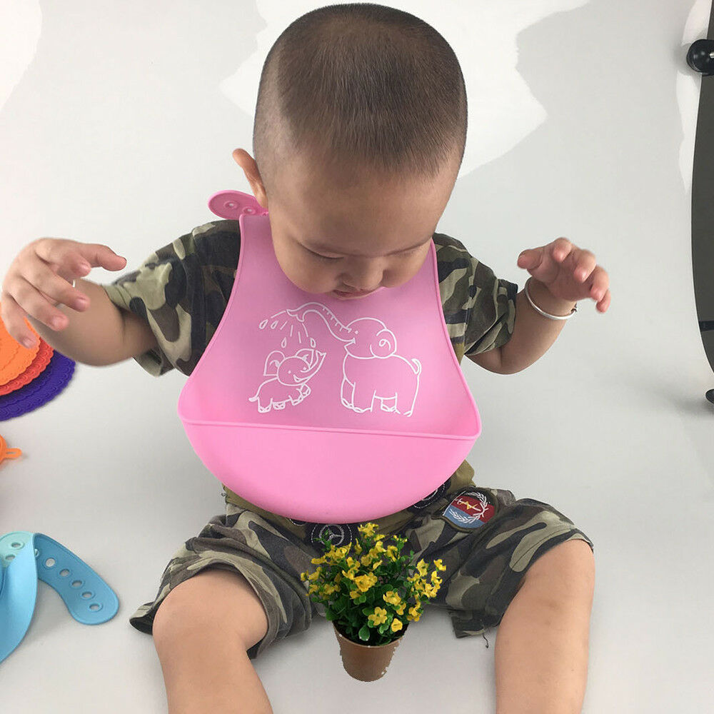 Baby Spullen Waterdichte Siliconen Bib Voeden Pasgeboren Cartoon Schorten Verstelbare Baby Slabbetjes Burp Doeken Bandana Slabbetjes Slabbers