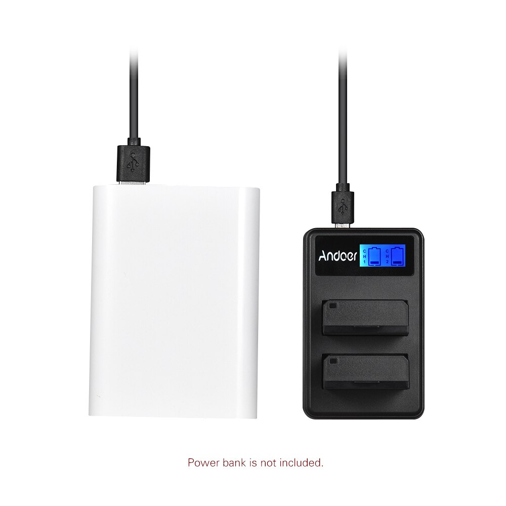 Andoer Dual Channel LCD Camera Batterij Oplader USB Ingang LCD Display voor Canon LP-E12 Camera Batterij voor Canon EOS-M EOS m2