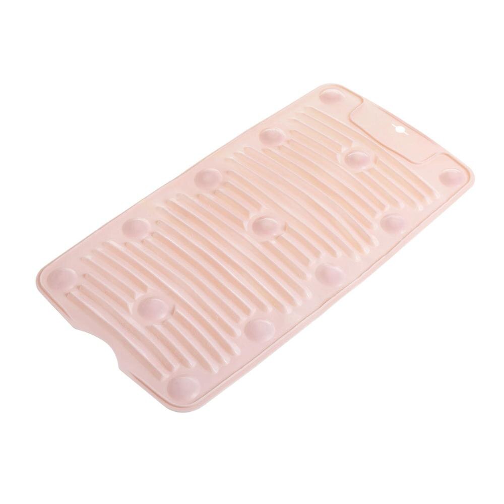 Silicone Clothes Washing Board Thicken Folding Washboard Bathroom Kid Clothes Cleaning Laundry Scrubbing Anti-skid Save Space: Pink