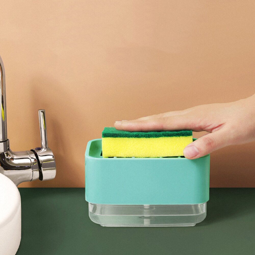 2 Sets Soap Pump Dispenser Useful Multifunctional Dish Soap Dispenser Liquid Soap Dispenser Sponge Holder Detergent Dispenser fo