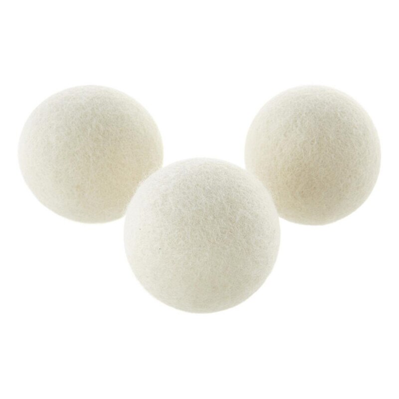 3Pcs Laundry Balls Reusable Wool Dryer Ball for Washing Fabric Clothes Softer Laundry Cleaning Ball Tumble Dryer: 3pcs white