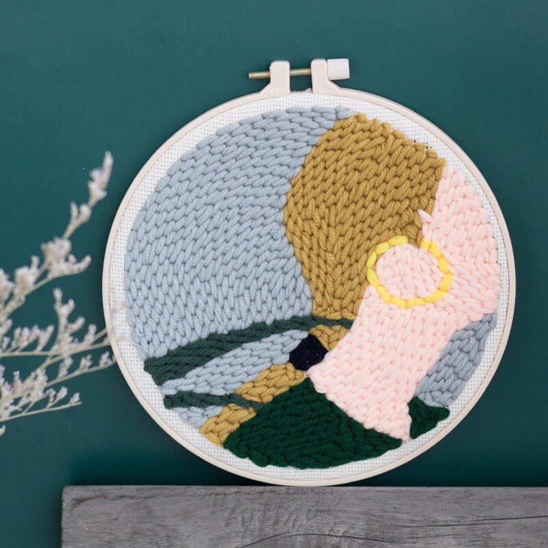 Girl DIY Punch Needle Embroidery Kit Punch Needle Cross Stitch for Beginner Sewing Art Wall Painting Home Decor: 5 / NO punch needle kit