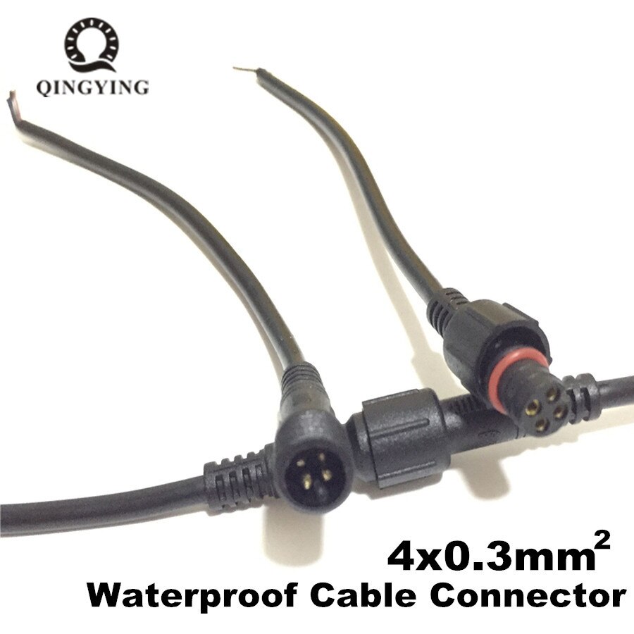 10 pairs Zwarte Waterdichte Connector Kabel, 2/3/4 Core 2/3/4 Pin, mannelijke en Vrouwelijke Plug IP68 LED Connector 0.3 (mm2) Voor Verlichting