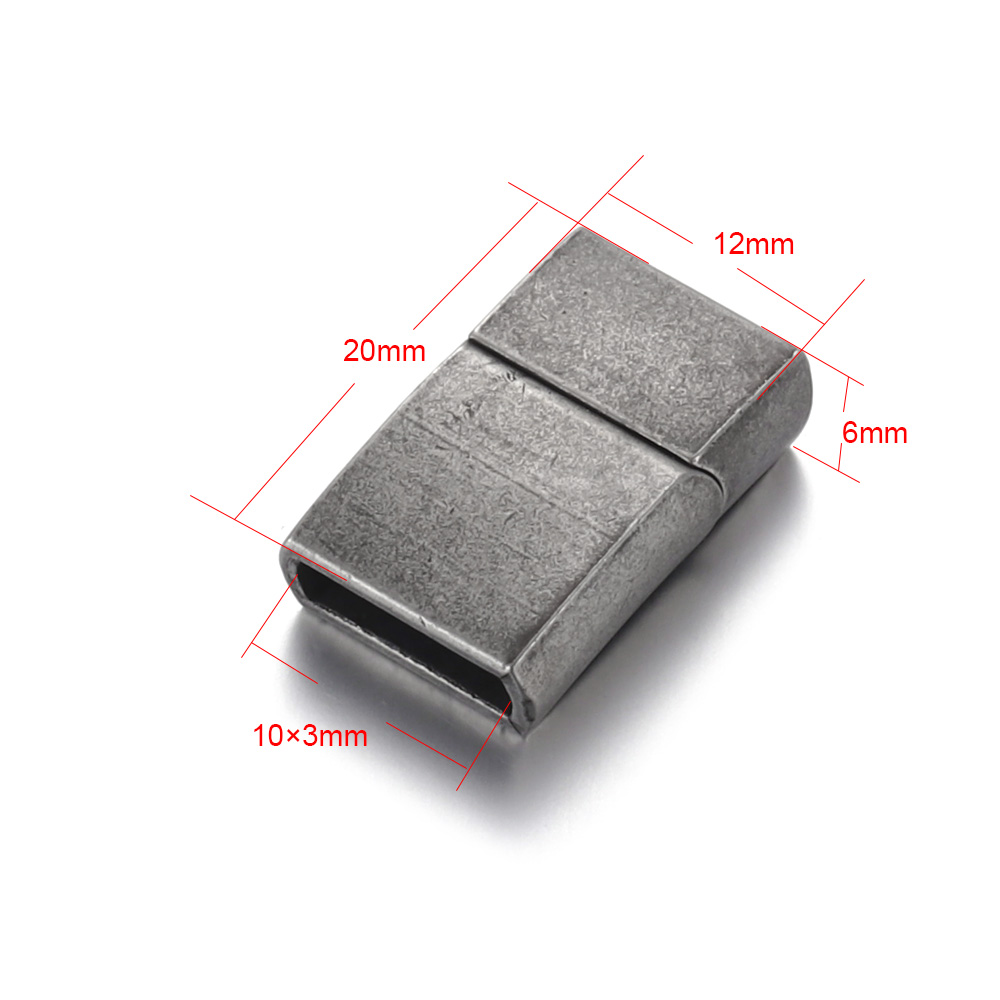 Roestvrijstalen magnetische sluiting Plat gat 10 * 3 mm Lederen koordsluitingen Magneetgesp DIY Armband Sieraden maken Accessoires: Default Title
