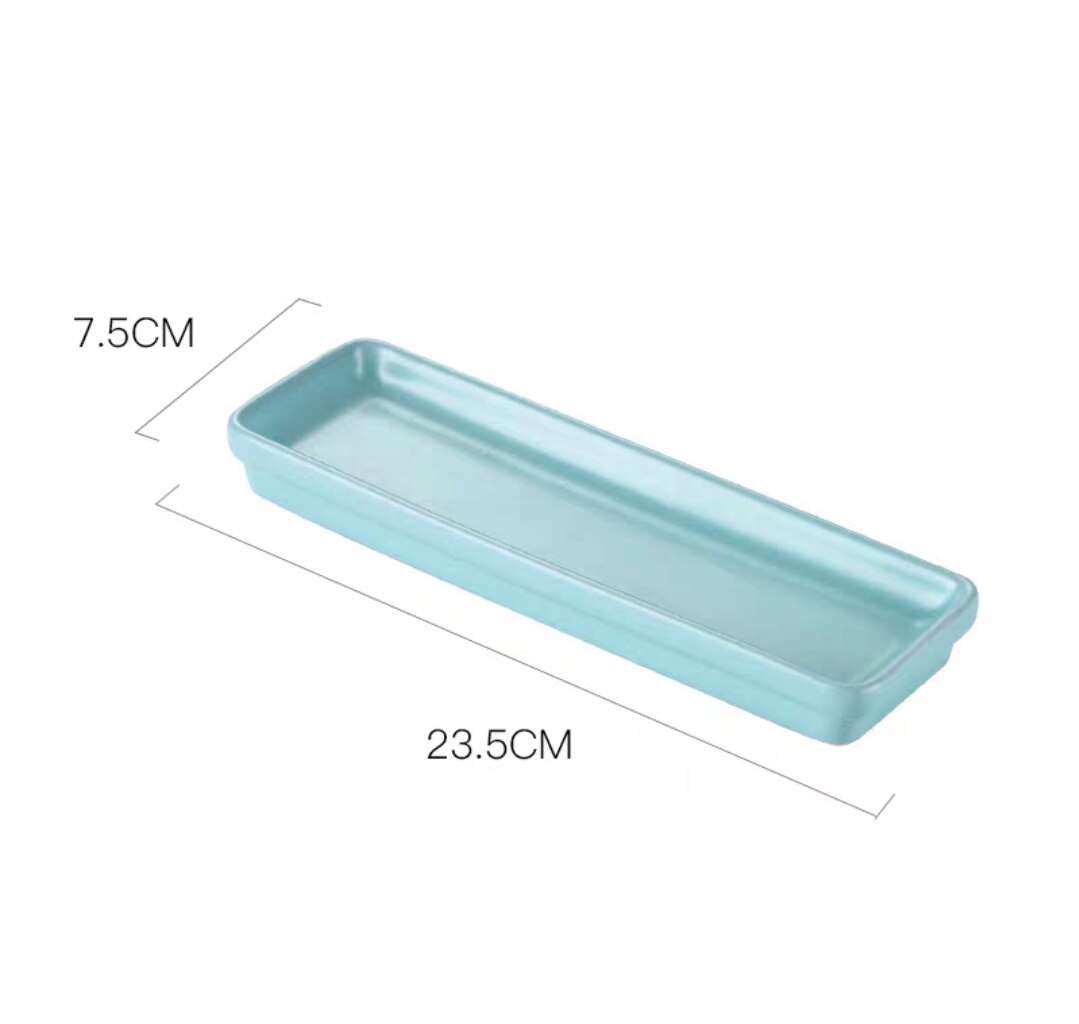 Ceramic Storage Tray Rectangle Fruit Salad Dessert Plate Dinnerware Nordic Snack Storage Tray Kitchenware Organization Container: 3