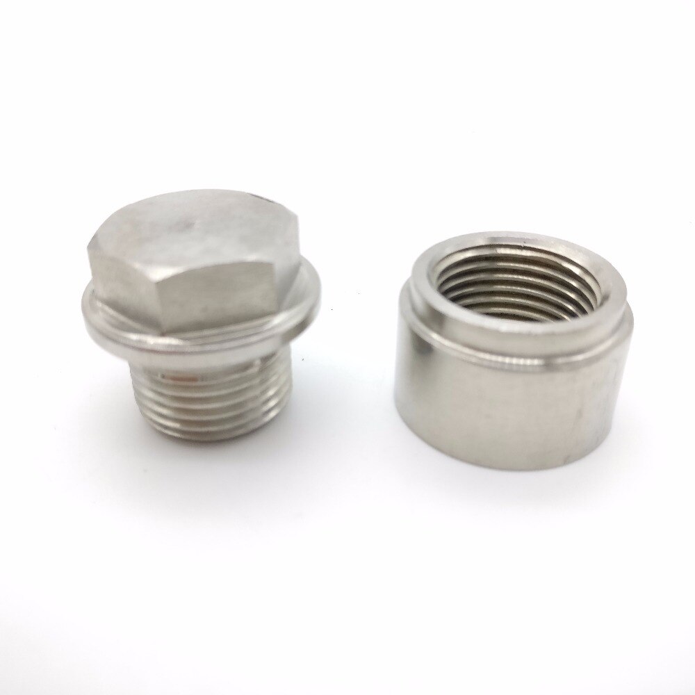 Iron M18X1.5 O2 Oxygen Sensor Stepped Mounting Bung Plugs Oxygen Sensor Fittings