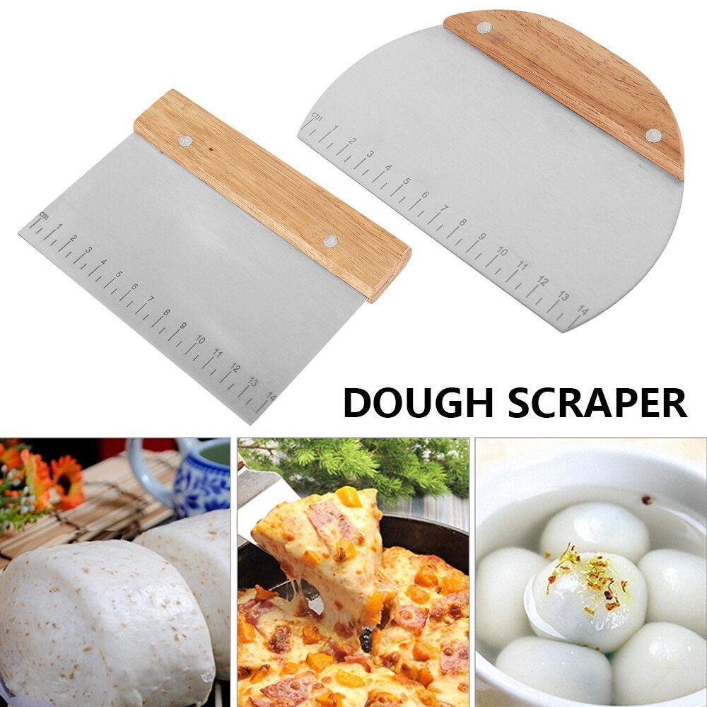 1Pc Rvs Deeg Schraper Metalen Gebak Cutter Voor Brood En Pizza Deeg Spatel Schraper Keuken Bakken Tools Voor broodjes